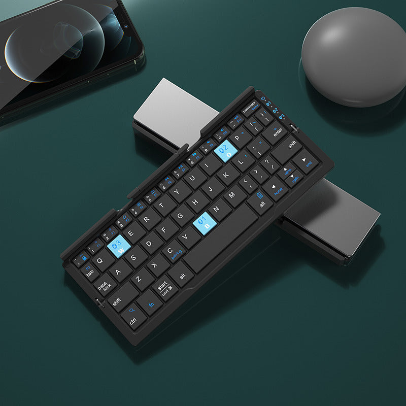 Mini Bluetooth Keyboard – Foldable Wireless Keypad with Stand