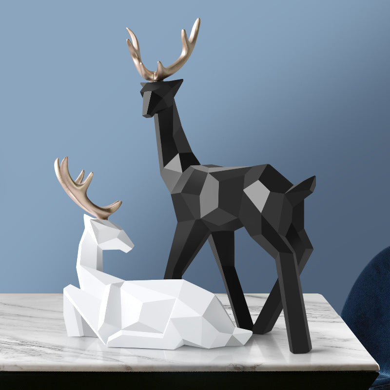 Modern Resin Deer Statue – Elegant Home Decor Table Ornament