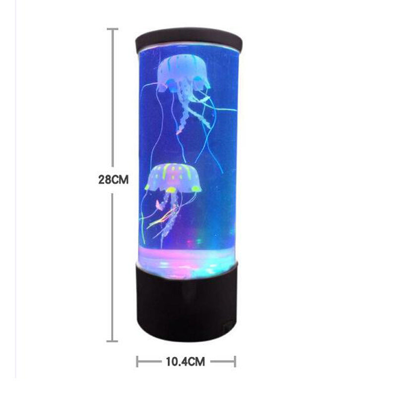 LED Jellyfish Aquarium Lamp – USB Night Light with Volcanic Bubble Effect