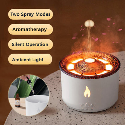 Volcano Flame Jellyfish Essential Oil Diffuser – Ultrasonic Humidifier with LED Mist & Remote