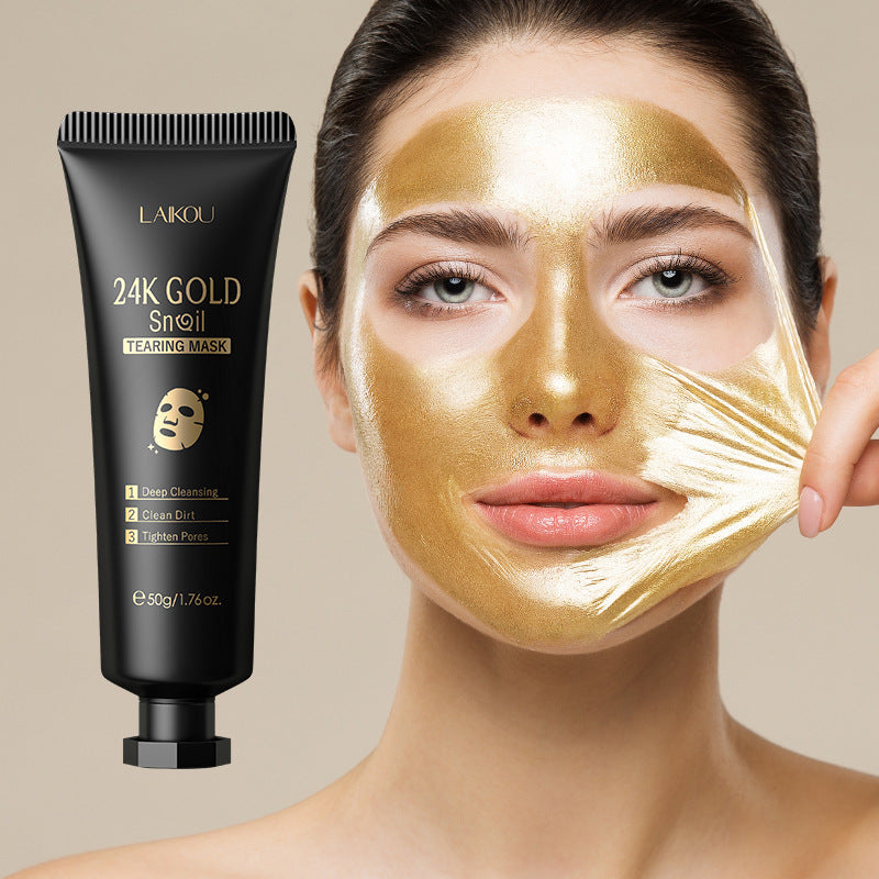 Gold Foil Snail Tear-Off Face Mask – 50g Hydrating & Brightening Skincare