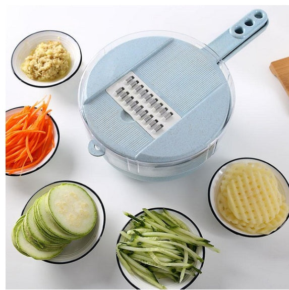 8-in-1 Mandoline Vegetable Slicer – Grater, Peeler & Cutter with Strainer
