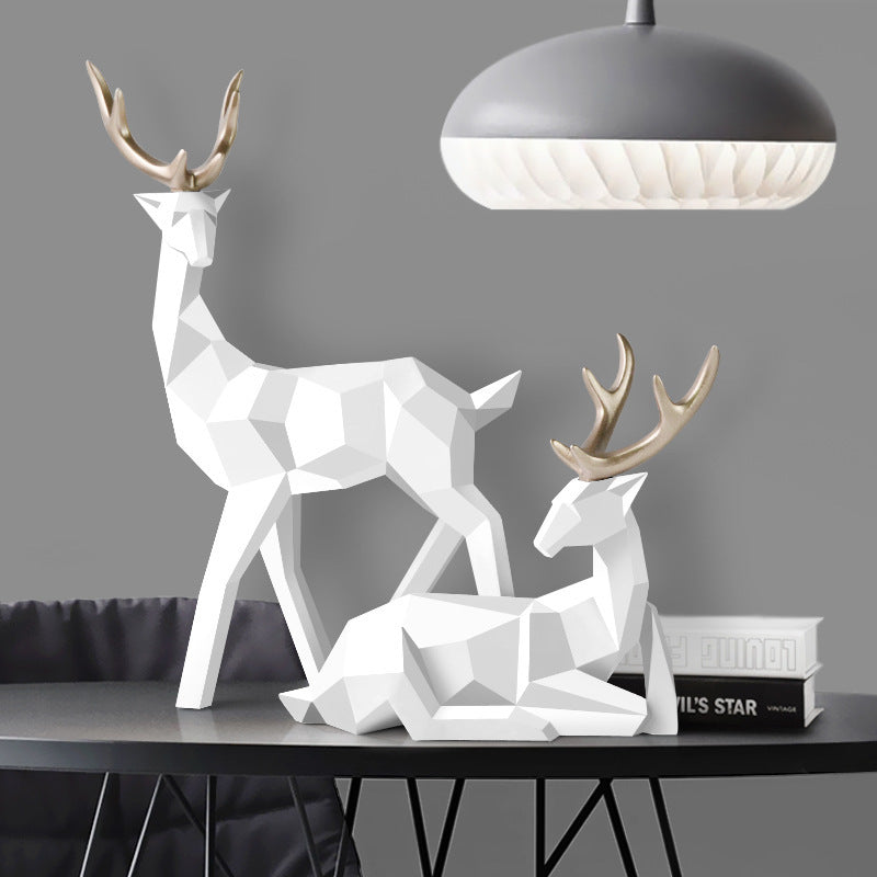 Modern Resin Deer Statue – Elegant Home Decor Table Ornament