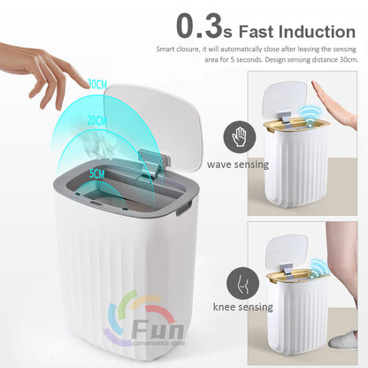 Smart Induction Trash Can with Lid – Automatic Sensor Bin for Kitchen, Bedroom, Living Room & Car