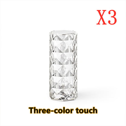 Crystal Touch Lamp – USB Rechargeable 16-Color Night Light