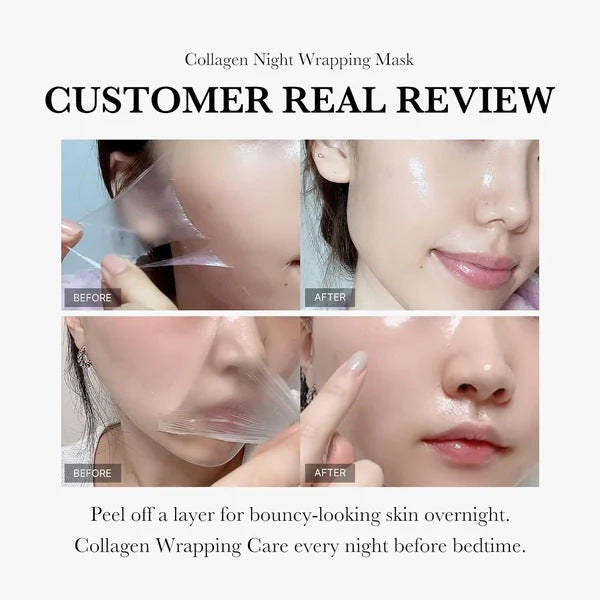Collagen Night Wrapping Mask – Firming & Hydrating Peel-Off Skincare Treatment