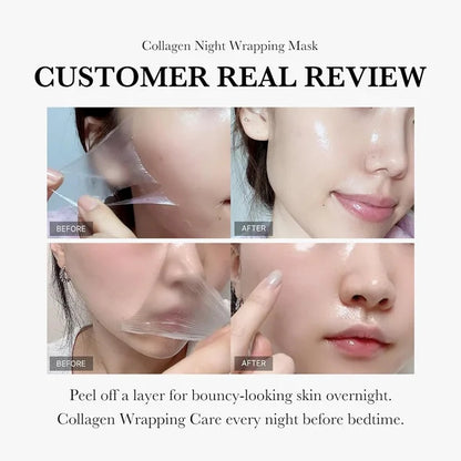 Collagen Night Wrapping Mask – Firming & Hydrating Peel-Off Skincare Treatment