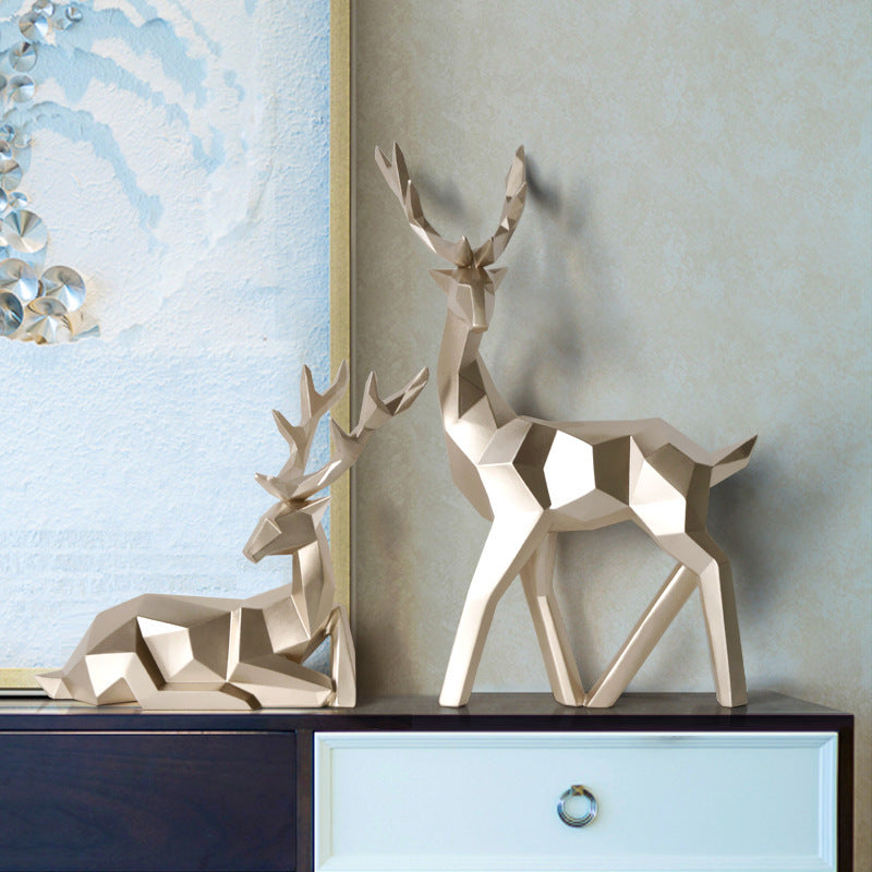 Modern Resin Deer Statue – Elegant Home Decor Table Ornament