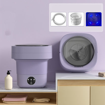 Mini Foldable Washing Machine – Portable Washer with Spin Basket & 3 Wash Modes