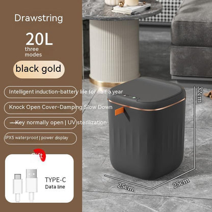 Smart Induction Trash Can with Lid – Automatic Sensor Bin for Kitchen, Bedroom, Living Room & Car
