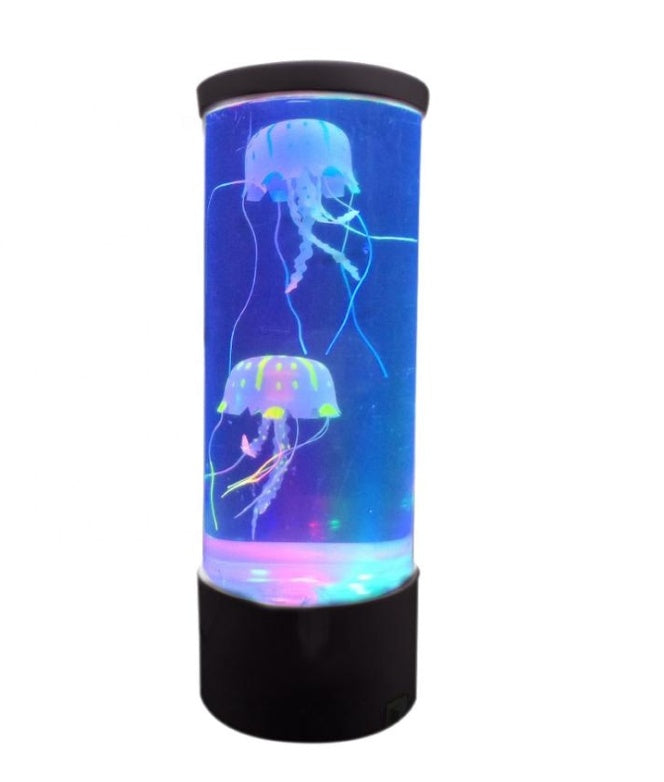 LED Jellyfish Aquarium Lamp – USB Night Light with Volcanic Bubble Effect