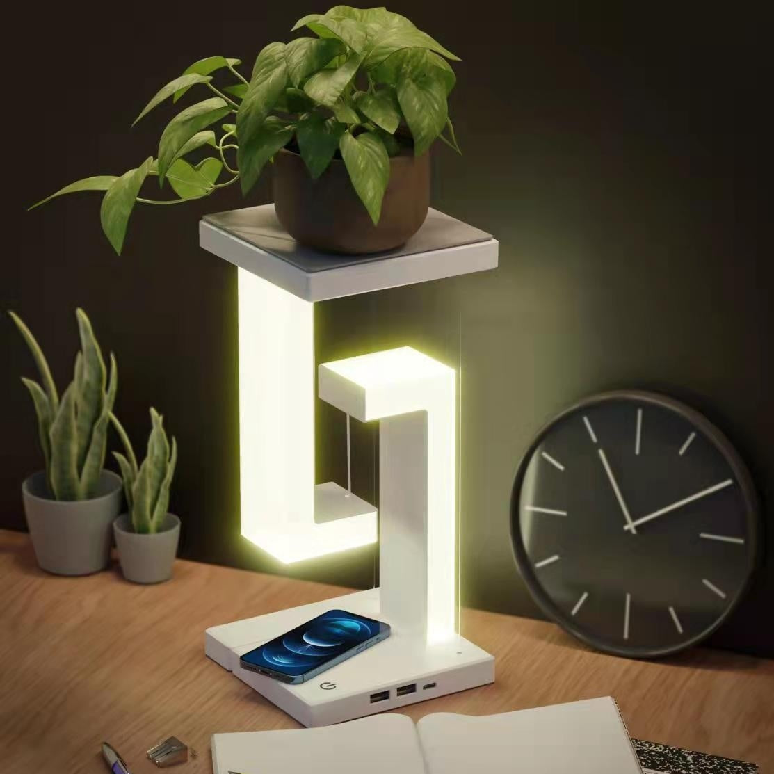 Magnetic Suspension Table Lamp – Wireless Charging LED Night Light for Bedroom & Office