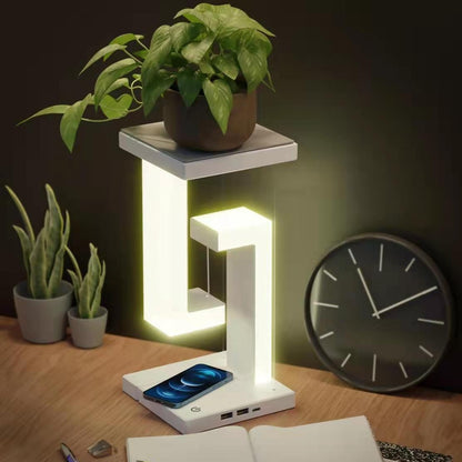 Magnetic Suspension Table Lamp – Wireless Charging LED Night Light for Bedroom & Office
