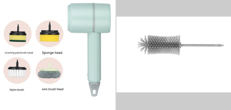 Electric Cleaning Brush – USB Rechargeable, 3-Speed, Multiple Brush Heads