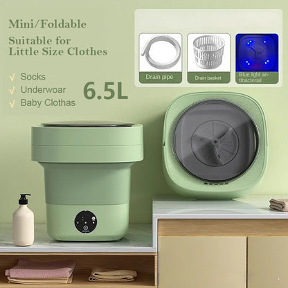 Mini Foldable Washing Machine – Portable Washer with Spin Basket & 3 Wash Modes