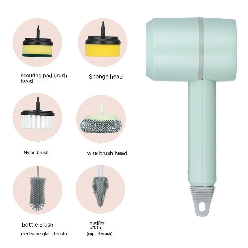 Electric Cleaning Brush – USB Rechargeable, 3-Speed, Multiple Brush Heads