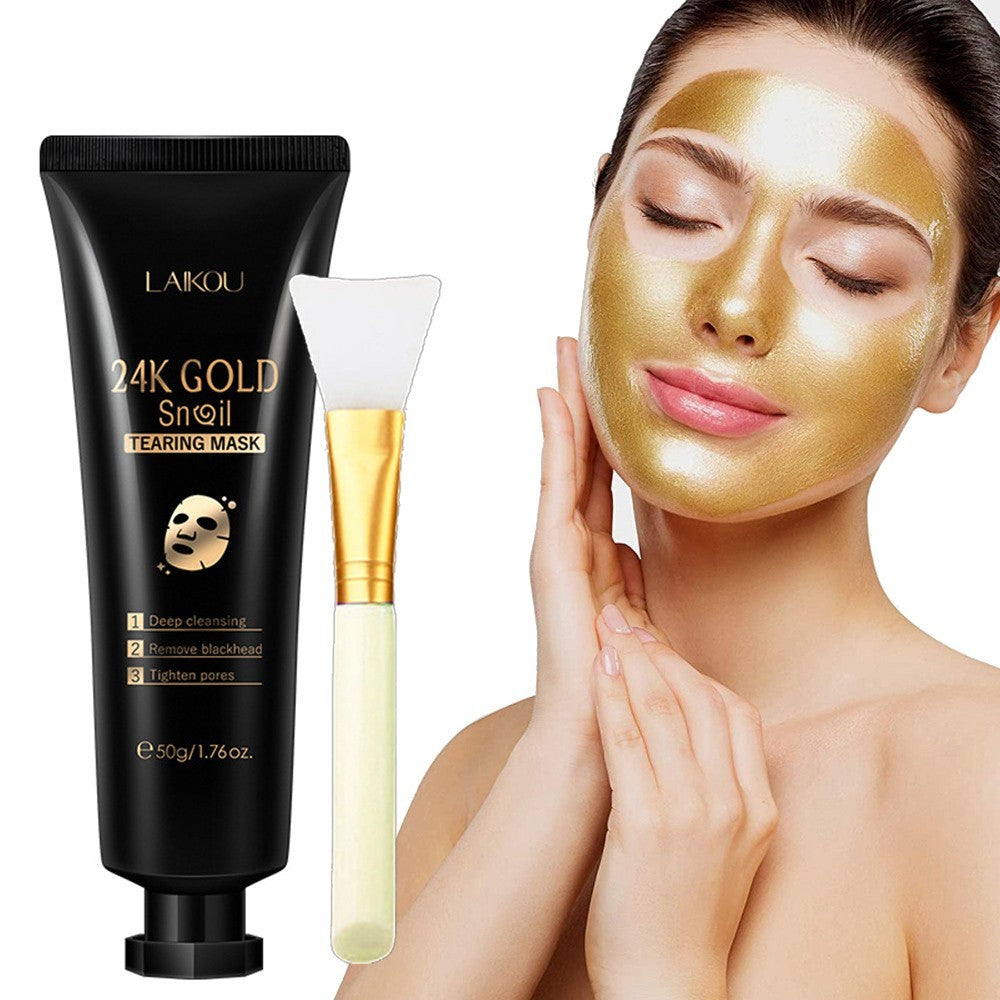 Gold Foil Snail Tear-Off Face Mask – 50g Hydrating & Brightening Skincare