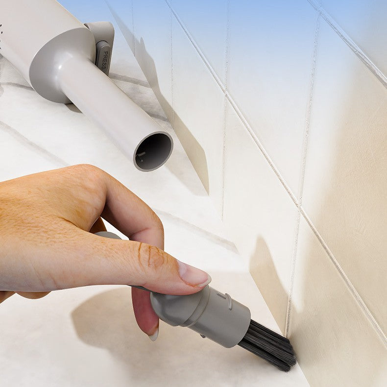 Self-Wringing Mini Mop with Microfiber Pads – Hand-Free Flat Mop with Crevice Brush for Wet & Dry Floor Cleaning