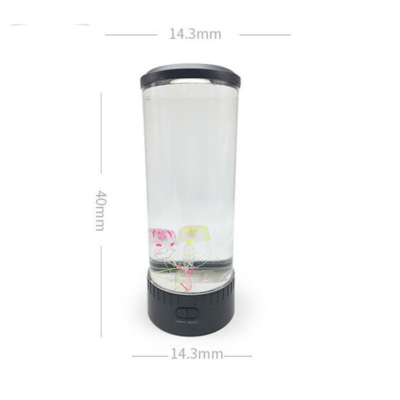 LED Jellyfish Aquarium Lamp – USB Night Light with Volcanic Bubble Effect