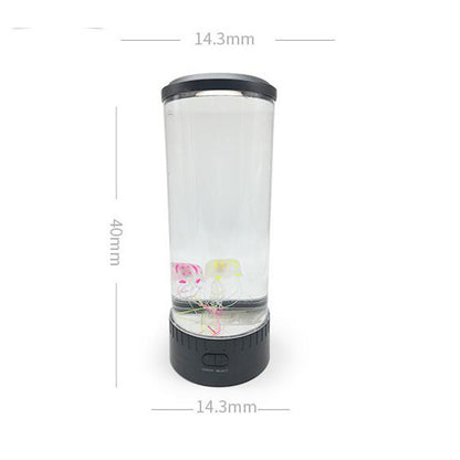 LED Jellyfish Aquarium Lamp – USB Night Light with Volcanic Bubble Effect