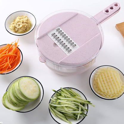 8-in-1 Mandoline Vegetable Slicer – Grater, Peeler & Cutter with Strainer