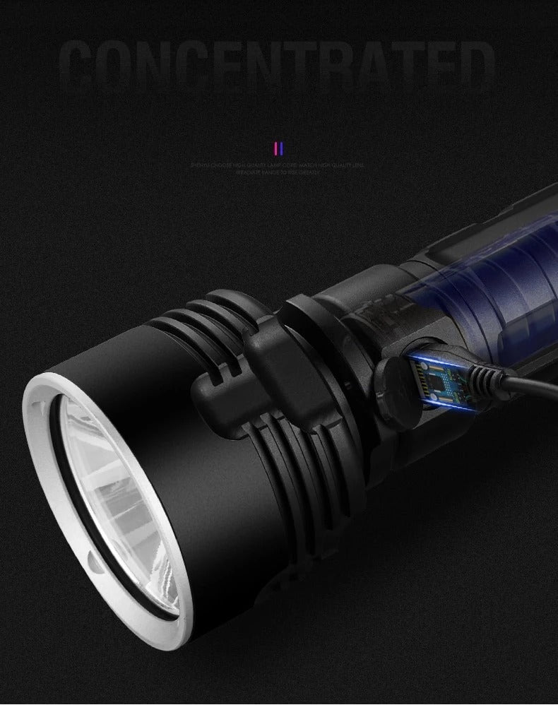 Rechargeable Super Bright LED Flashlight – Zoomable Outdoor Torch