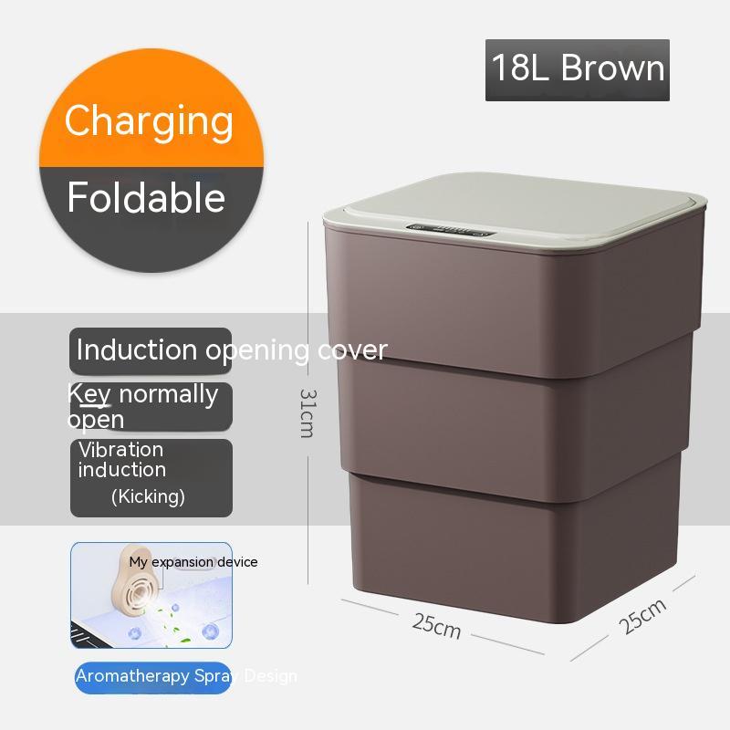 Smart Induction Trash Can with Lid – Automatic Sensor Bin for Kitchen, Bedroom, Living Room & Car