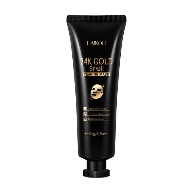 Gold Foil Snail Tear-Off Face Mask – 50g Hydrating & Brightening Skincare