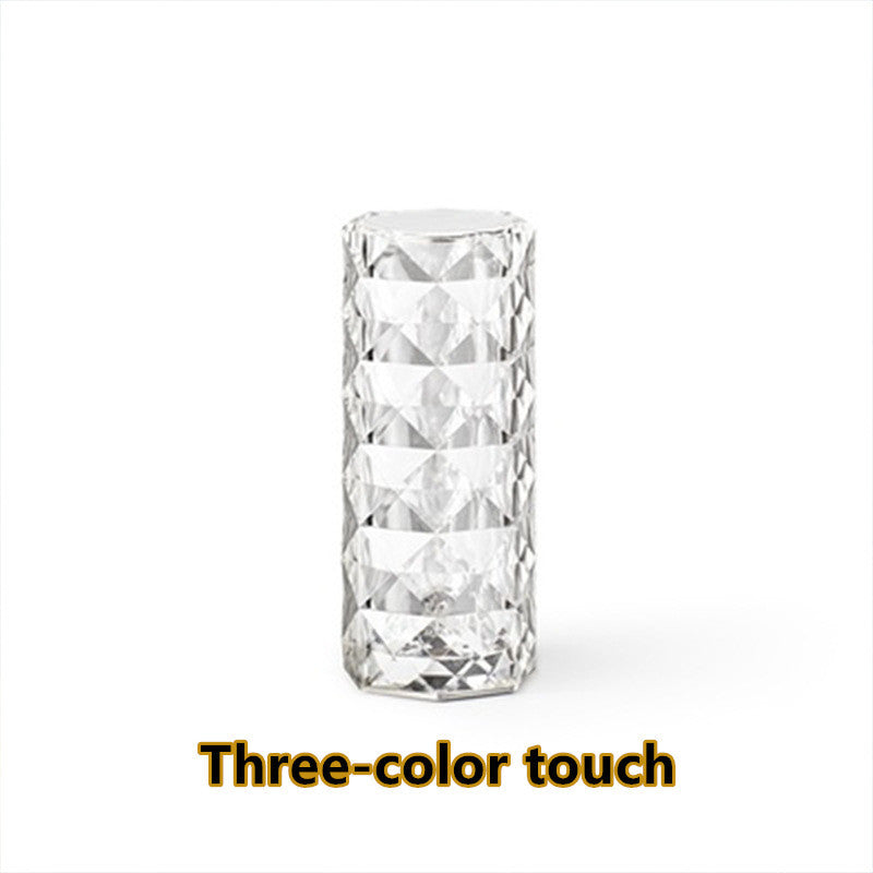 Crystal Touch Lamp – USB Rechargeable 16-Color Night Light