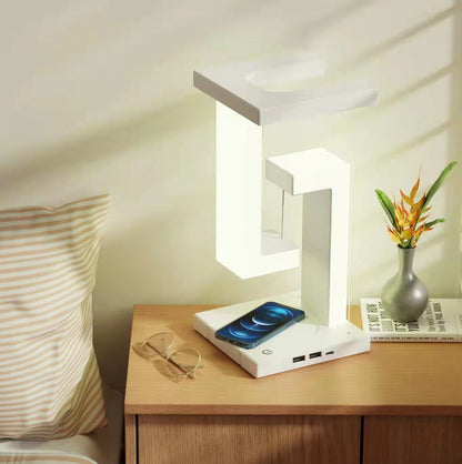 Magnetic Suspension Table Lamp – Wireless Charging LED Night Light for Bedroom & Office