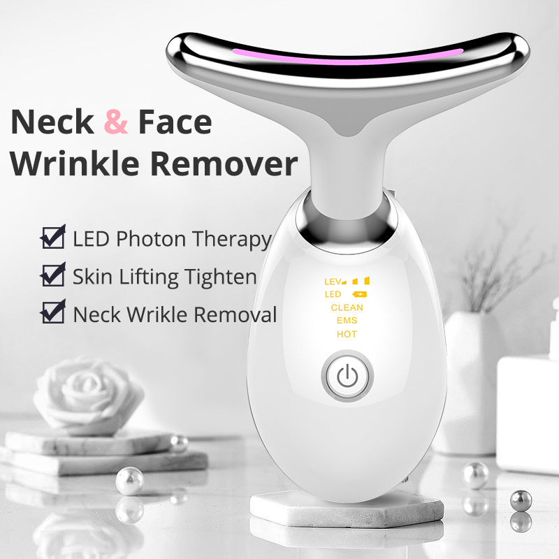 EMS Neck Tightening Massager – LED Therapy & Microcurrent Wrinkle Remover