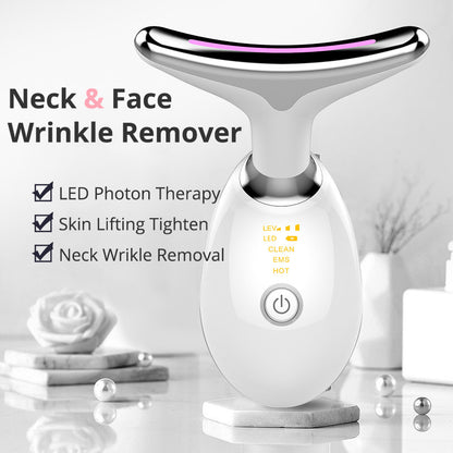 EMS Neck Tightening Massager – LED Therapy & Microcurrent Wrinkle Remover