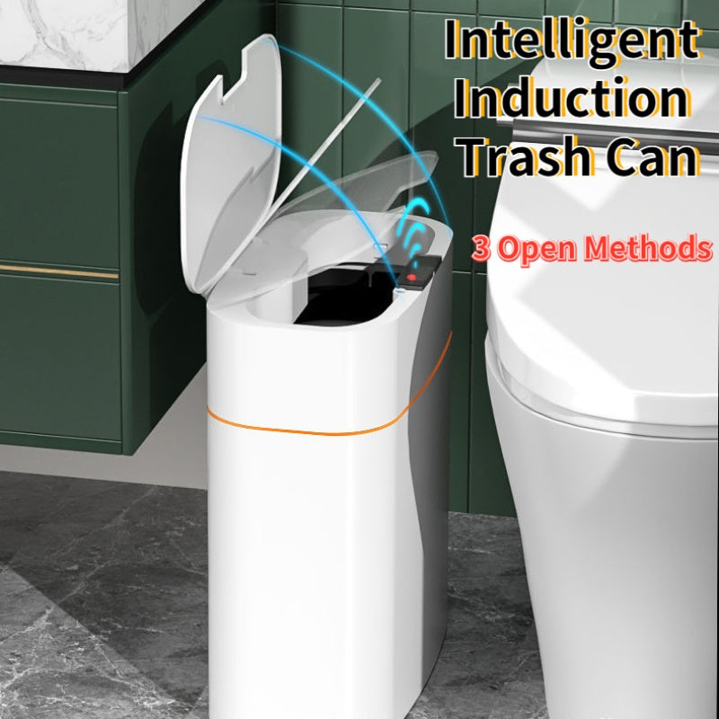 Smart Induction Trash Can with Lid – Automatic Sensor Bin for Kitchen, Bedroom, Living Room & Car