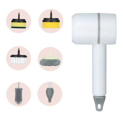 Electric Cleaning Brush – USB Rechargeable, 3-Speed, Multiple Brush Heads