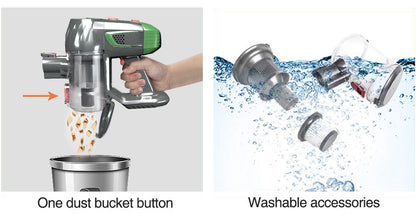 Handheld Wireless Vacuum Cleaner – Foldable Tube, 2-Speed Suction, LED Light