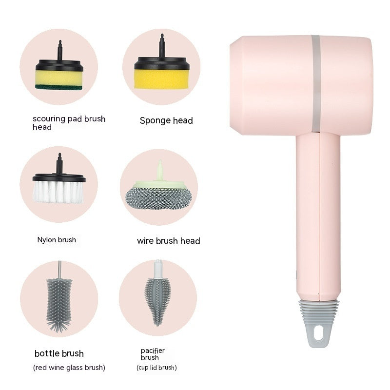 Electric Cleaning Brush – USB Rechargeable, 3-Speed, Multiple Brush Heads