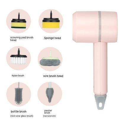 Electric Cleaning Brush – USB Rechargeable, 3-Speed, Multiple Brush Heads