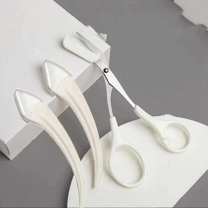 Curved Eyebrow Trimming Knife with Comb