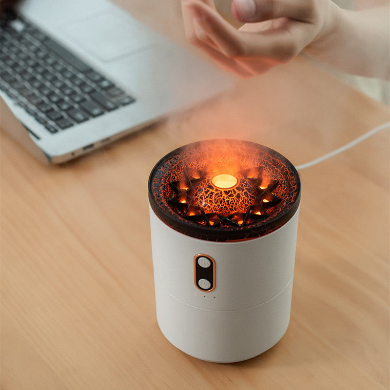 Volcano Flame Jellyfish Essential Oil Diffuser – Ultrasonic Humidifier with LED Mist & Remote