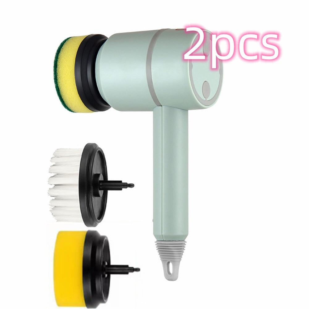 Electric Cleaning Brush – USB Rechargeable, 3-Speed, Multiple Brush Heads