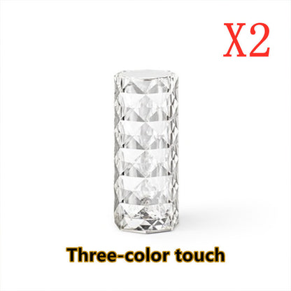 Crystal Touch Lamp – USB Rechargeable 16-Color Night Light