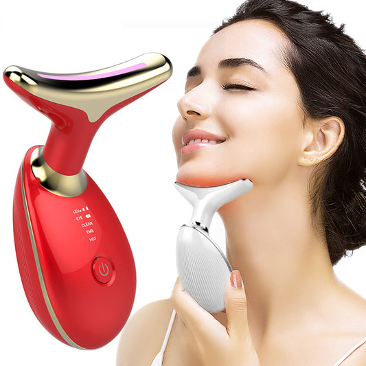 EMS Neck Tightening Massager – LED Therapy & Microcurrent Wrinkle Remover