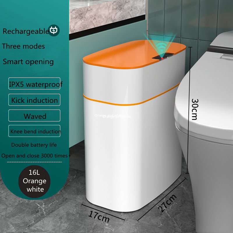 Smart Induction Trash Can with Lid – Automatic Sensor Bin for Kitchen, Bedroom, Living Room & Car